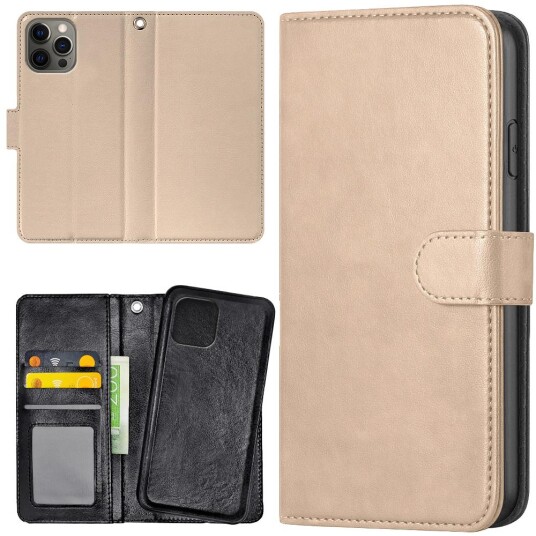 Generic Iphone 14 Pro - Lommebok Deksel Beige
