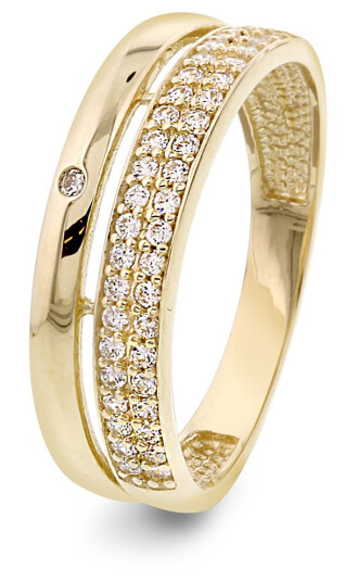 Pan Jewelry Ring i 585 gult gull med zirkonia
