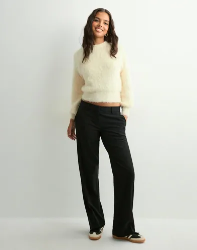 Only Beige Onllulu Ls Rib Short O Neck Cc Knt
