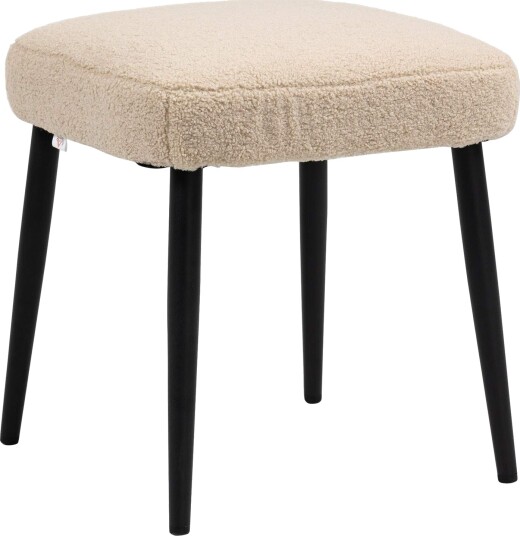 Beige fotskammel i kashmirlook med stålben