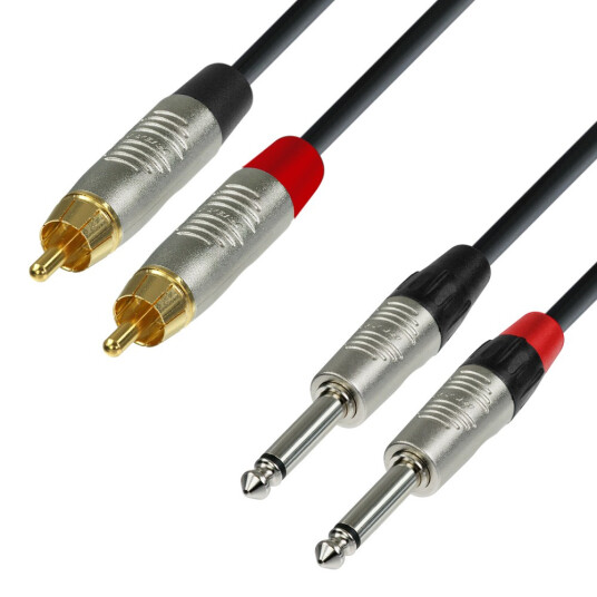 Adapterkabel 2x RCA Phono til 2x Jack