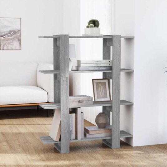 vidaXL Bokhylle/romdeler gr? sonoma eik 100x30x123,5 cm vidaXL Bokhylle/romdeler gr? sonoma eik 100x30x123,5 cm