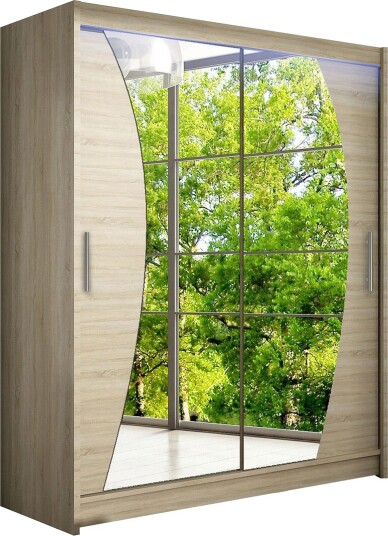 Westa Garderob 150x58x200 cm - Beige / Hvit