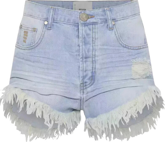 One Teaspoon Dame Shorts Blå W24, One Teaspoon Dame Shorts Blå W24,