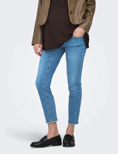 Only Maternity Olmblush Mid Sk Ank Rw Dnm Reabox Noos   Blue   M x 32