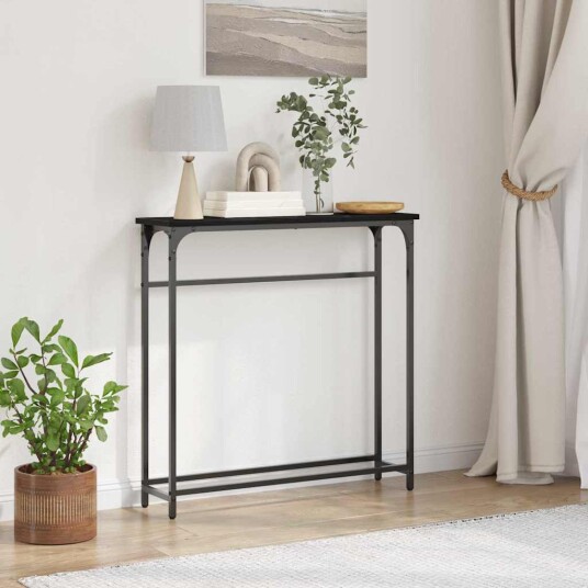 Konsollbord Svart Eik 75x19,5x75 cm Konstruert Tre Konsollbord Svart Eik 75x19,5x75 cm Konstruert Tre