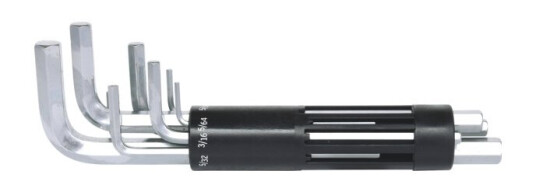 Ks Tools 151.2070, L-Formet Hex-Nøkkelsett, Imperisk, 8 Stykker, Kromvanadiumstål, Kromatering, 1/4,1/8,3/32,3/16,3/8,5/16,5/32,5/64"