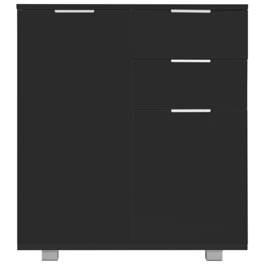 vidaXL Skjenk høyglans svart 71x35x76 cm sponplate