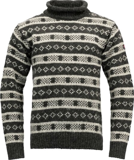 Devold Unisex Alnes Wool Roll Neck XS , Anthracite/Grey Melange Devold Unisex Alnes Wool Roll Neck XS , Anthracite/Grey Melange