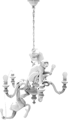 Seletti Monkey Lysekrone Hvit Seletti Monkey Lysekrone Hvit