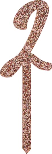Kakedekorasjon Tall Roségull Glitter av Akryl Tallet 2