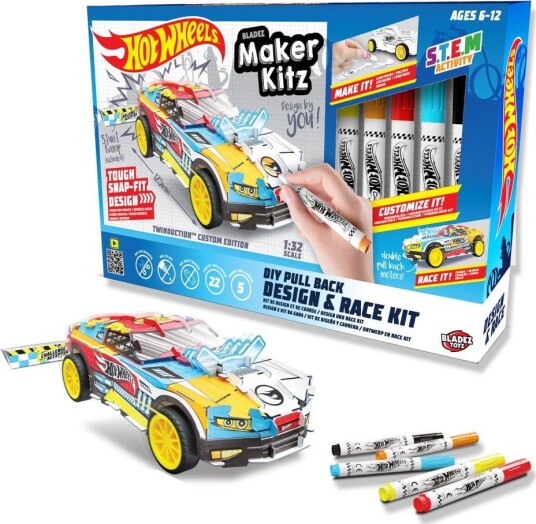 Hot Wheels Maker Kitz Lekebiler Med Turbo Pull Back Motor