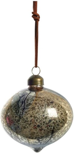 Lene Bjerre Nosille juletrekule 10 cm Sølv gull