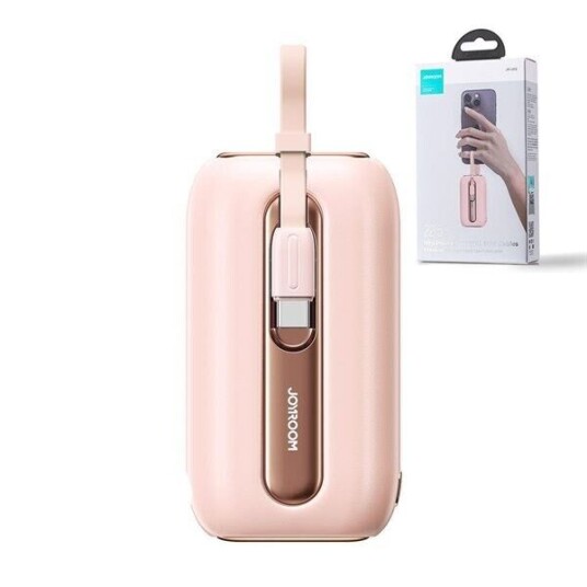 Joyroom JR-L012 10000mAh Rosa Powerbank med USB-C og Lightning Joyroom JR-L012 10000mAh Rosa Powerbank med USB-C og Lightning