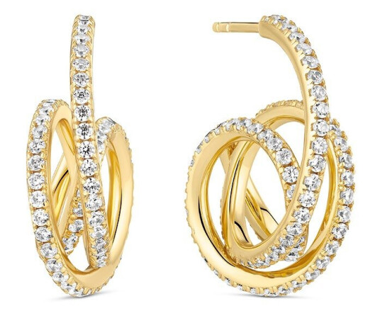 Sif Jakobs Spirale Piccolo Øredobber 18 kt. Gullforgylt sølv SJ E2590 CZ YG Dame 925 Sterling Silver