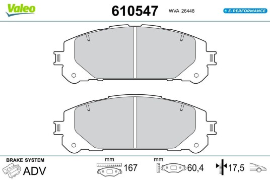 Bremseklosser VALEO 610547