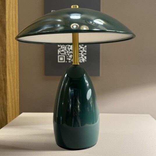 Poppy LED bordlampe med batteri grønn høyde 27 cm dimbar – Elstead   Stue   Vintage   Aluminium   Med en lyskilde