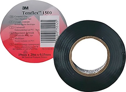 3M Isolasjonstape Svart 15mm x 10 meter