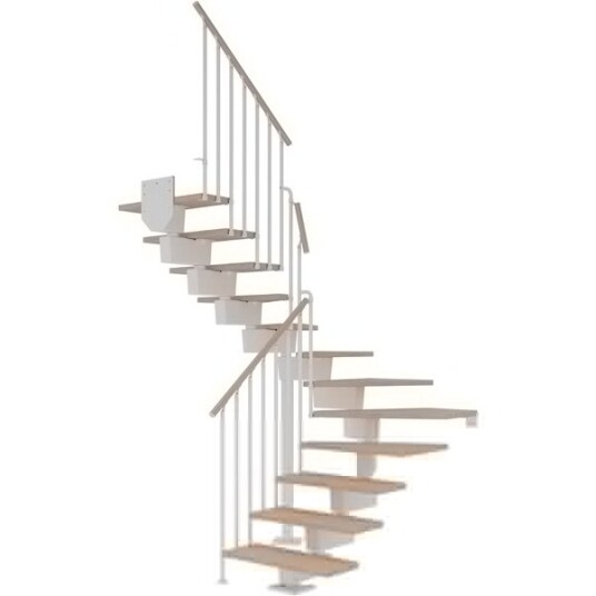 Dolle Dubai U trapp Hvit 9016 classic Iii hvitoljeret Eik 80 13   Loddret Høyde 238 294cm
