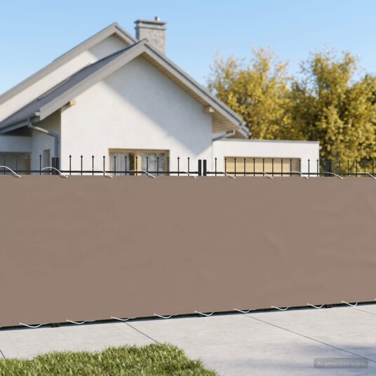 vidaXL Balkong privat skjerm 1,5 x 15 m Stoff med PU belegg Gråbrun