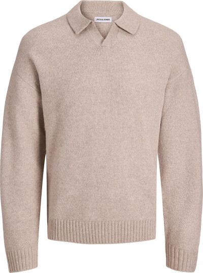 Jack & Jones Jjesoho Ollie Knit Split Neck Jnr Beige 152 Jack & Jones Jjesoho Ollie Knit Split Neck Jnr Beige 152