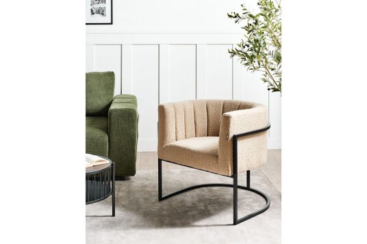 Lenestol Larvik II Beige/svart Beige/svart