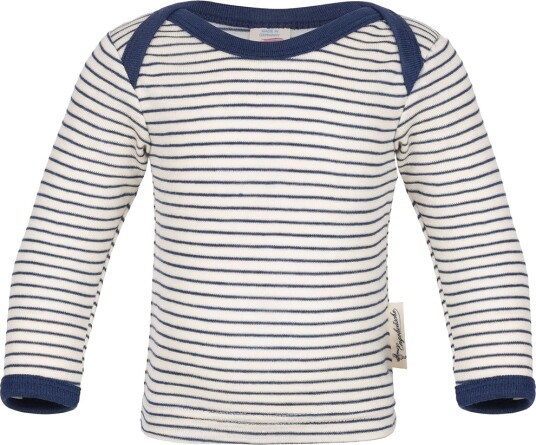 Engel Genser   Ull/Silke   Natural/Navy Blue   Engel   98/104   Genser Blå Hvit   98 104