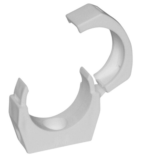 Faluplast Sneppklamme med Låsebøyle Hvit / 50mm