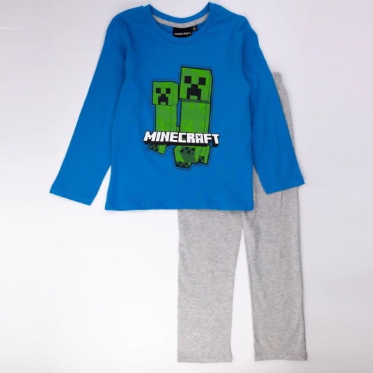 Minecraft Pysjamas Creeper Duo - 128 / 8 år - Barn - Gutt/Jente - 95% bomull/5% viskose