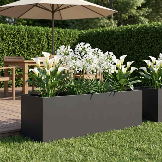 vidaXL Hageblomsterpotte Svart 100 x 30 x 30 cm Kaldvalsestål