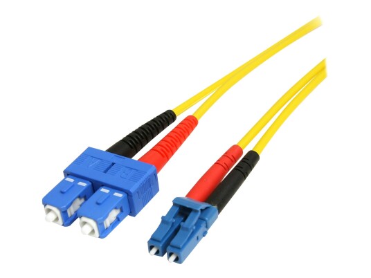 StarTech 4m Fiber Optic Cable - Single-Mode Duplex 9/125 - LSZH - LC/SC - OS1 - LC to SC Fiber Patch Cable (SMFIBLCSC4) - koblingskabel - 4 m - gul
