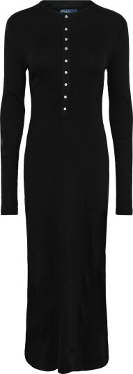 Polo Ralph Lauren Rib Knit Henley Dress   POLO BLACK   XS