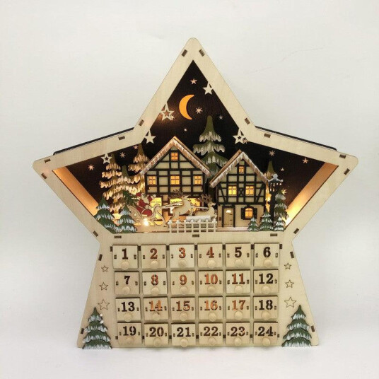 Adventskalender Tre 24 Skuffer Stjerne Musicbox World