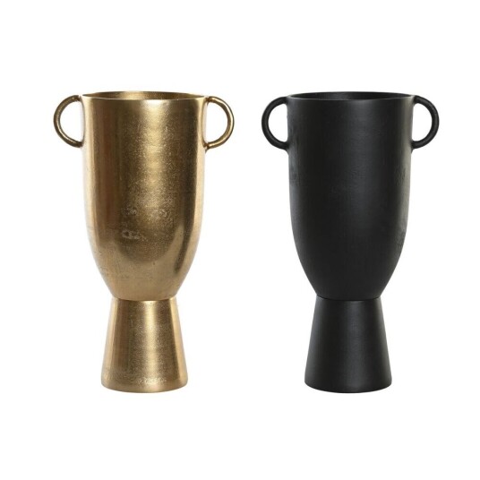 Dkd Home Decor Vase Dkd Home Decor 25 X 18 X 41 Cm Svart Gyllen Aluminium Moderne (2 Enheter)