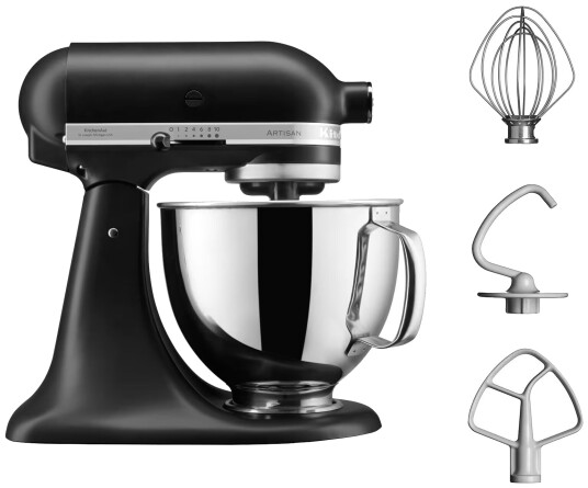 KitchenAid Artisan Kjøkkenmaskin 4,8L 300W Matt Sort 5KSM125EBM
