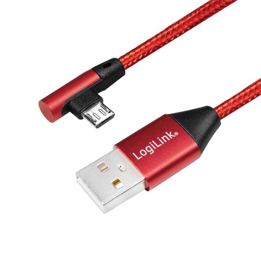 LogiLink USB 2.0 Micro-USB Hankjønn 90° Vinklet 0,3m Kabler