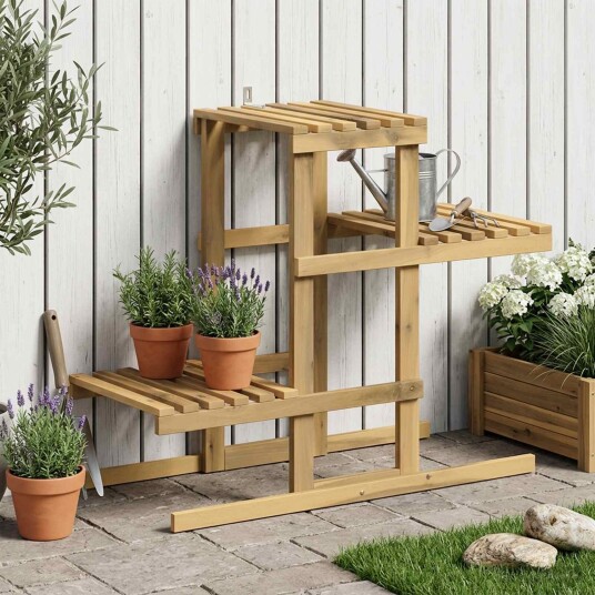 vidaXL Planteholder Hvit 82 x 36 x 60 cm Solid akasietre