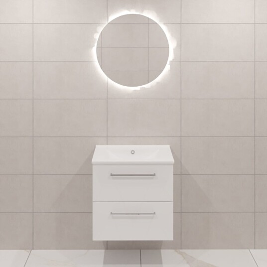 Dansani Mido+ Møbelpakke Servantskap med Servant Hvit Matt / 60cm Corona Rundt
