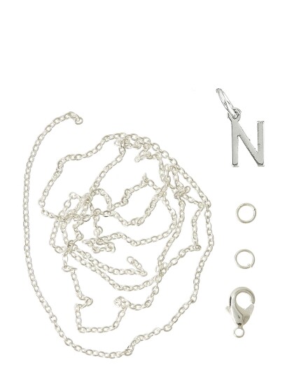 Me & My Box Letter N Sp With O-Ring, Chain And Clasp - Silver - ONE SIZE Me & My Box Letter N Sp With O-Ring, Chain And Clasp - Silver - ONE SIZE