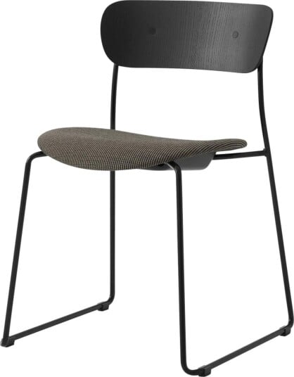 &Tradition Pavilion AV52 Spisestol med Trukket Sete Sort/ Fuse