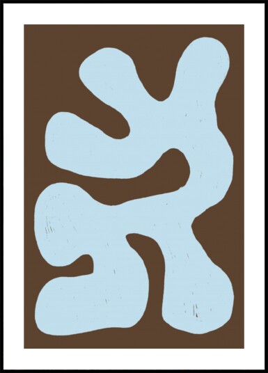 Fluid Organic Blue Shape Plakat / 40x50