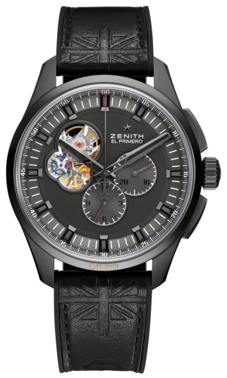 Zenith Herreklokke 96.2260.4061 21.R575 El Primero Sort/Gummi Ø42 mm Zenith Herreklokke 96.2260.4061 21.R575 El Primero Sort/Gummi Ø42 mm