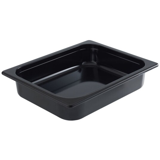 VEGA Melaminsskål GN 1/2; Størrelse GN 1/2, 3.4l, 32.5x26.5x6.5 cm (LxBxD); Svart; Rektangulær