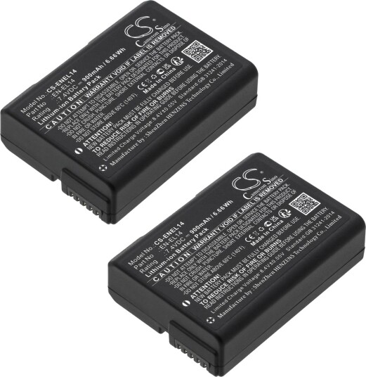 Cameron Sino Batteri til Nikon EN-EL14 / EN-EL14a - 2-pakning