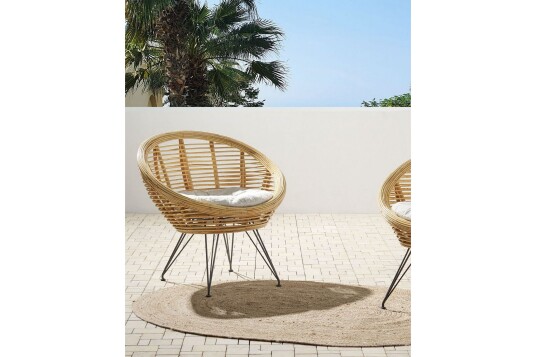 Utelenestol Carman 2 stk Natur/Sort/Beige Utelenestol Carman 2 stk Natur/Sort/Beige