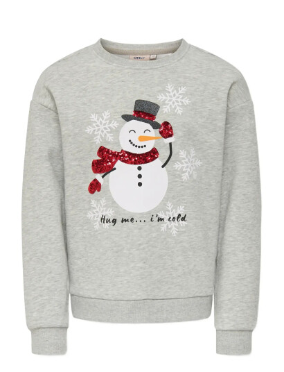 Kids Only Kogyda Life Xmas L/S O Neck Box Swt Grey 110 116
