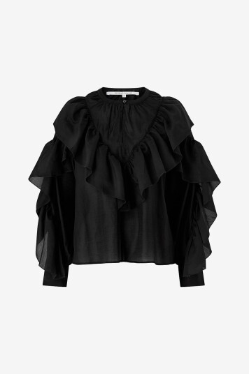 Second Female   Bluse Fria Frill   Svart