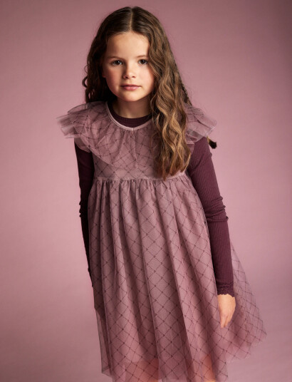 Creamie Dress Heart Mesh Pink 110 Creamie Dress Heart Mesh Pink 110
