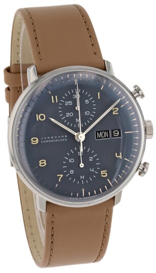 Junghans Herreklokke 27/4501.03 Max Bill Grå/Lær Ø40 mm