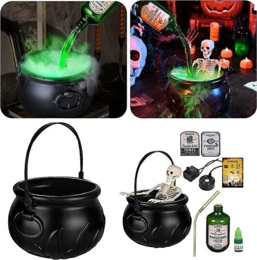 Halloween Heksegryte Diffuser med Flytende Eliksirflasker